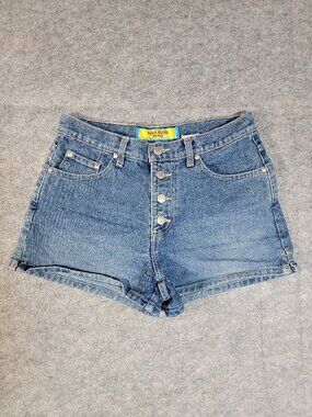 Vintage 90s/Y2K Paris Blues Button Fly High Waisted Denim Shorts - Size 7 / ~29"